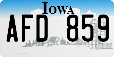 IA license plate AFD859