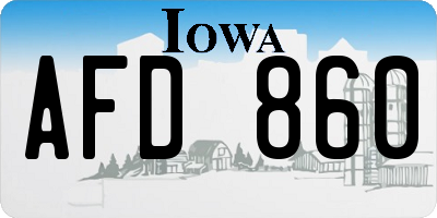 IA license plate AFD860