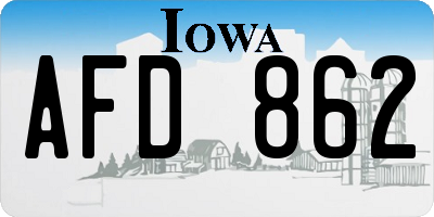 IA license plate AFD862