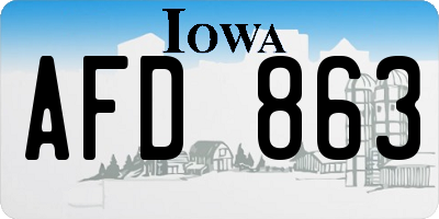 IA license plate AFD863