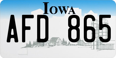 IA license plate AFD865