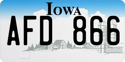 IA license plate AFD866