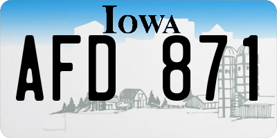 IA license plate AFD871
