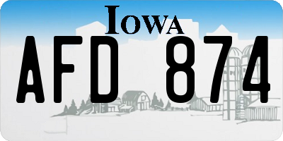 IA license plate AFD874
