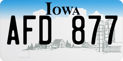 IA license plate AFD877