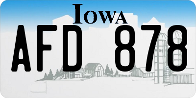IA license plate AFD878