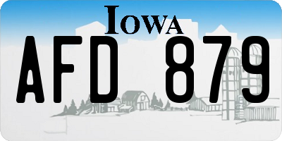 IA license plate AFD879