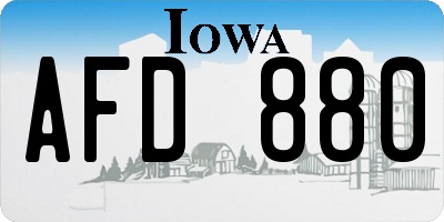 IA license plate AFD880