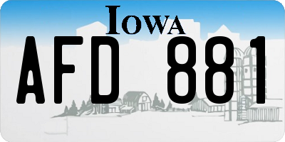 IA license plate AFD881