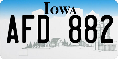 IA license plate AFD882