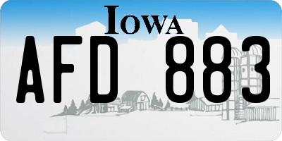 IA license plate AFD883