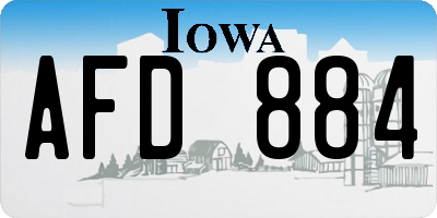 IA license plate AFD884