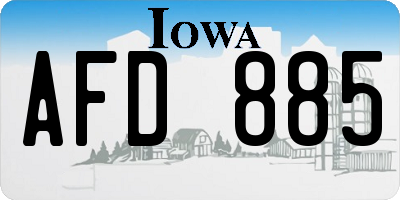 IA license plate AFD885