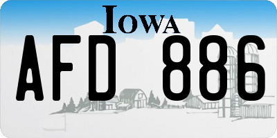 IA license plate AFD886