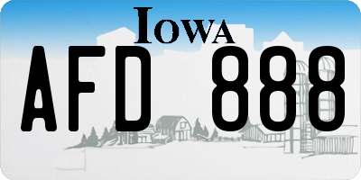 IA license plate AFD888