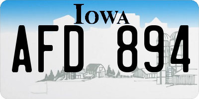 IA license plate AFD894