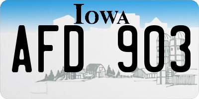 IA license plate AFD903