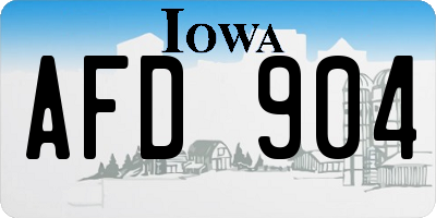 IA license plate AFD904