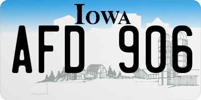 IA license plate AFD906