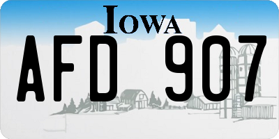 IA license plate AFD907
