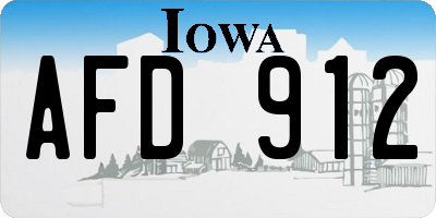 IA license plate AFD912