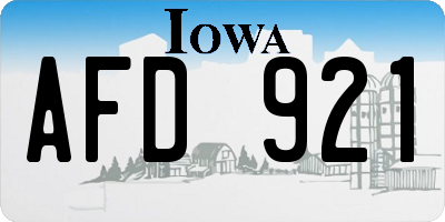 IA license plate AFD921