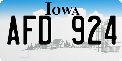 IA license plate AFD924