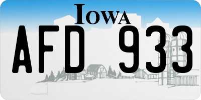 IA license plate AFD933