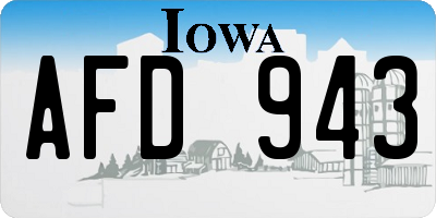 IA license plate AFD943