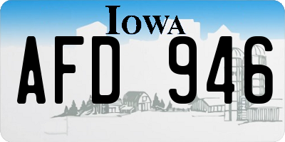 IA license plate AFD946