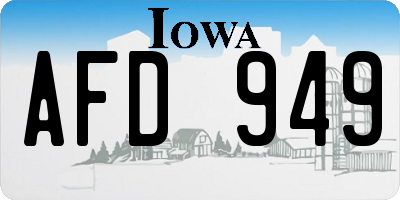 IA license plate AFD949