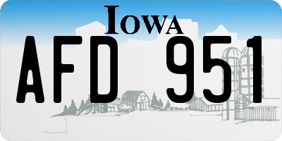IA license plate AFD951