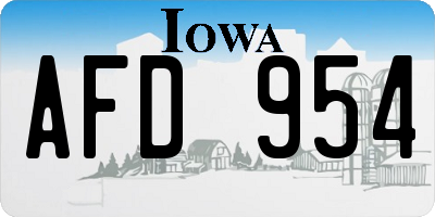 IA license plate AFD954