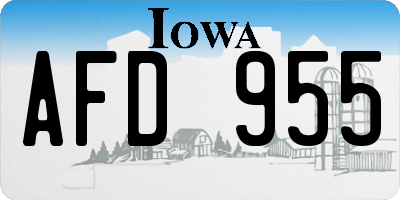 IA license plate AFD955