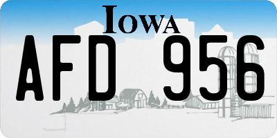 IA license plate AFD956