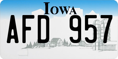 IA license plate AFD957