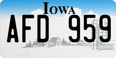 IA license plate AFD959