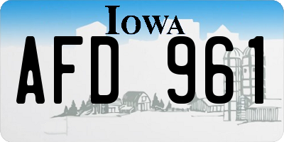 IA license plate AFD961