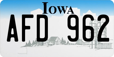 IA license plate AFD962