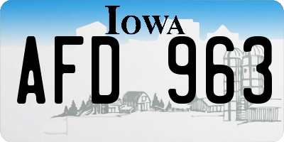IA license plate AFD963