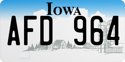 IA license plate AFD964