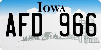 IA license plate AFD966