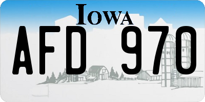 IA license plate AFD970