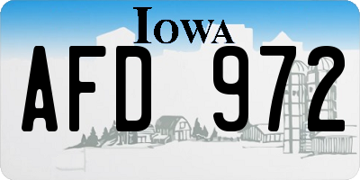 IA license plate AFD972