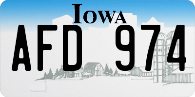 IA license plate AFD974