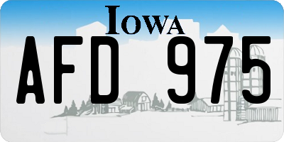 IA license plate AFD975