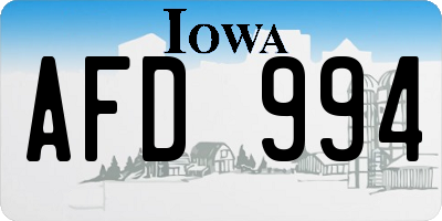 IA license plate AFD994