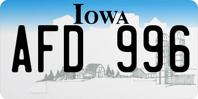 IA license plate AFD996