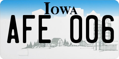 IA license plate AFE006