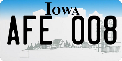 IA license plate AFE008